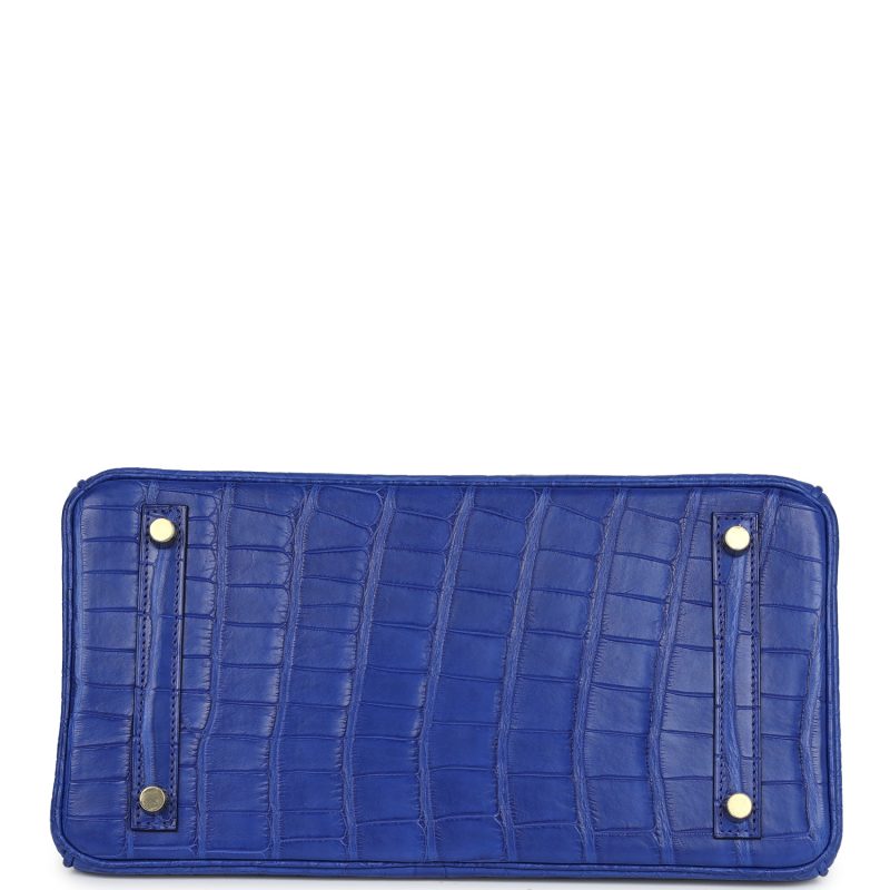 Hermes Birkin 30 Bleu Electric Matte Alligator Gold Hardware - Image 5