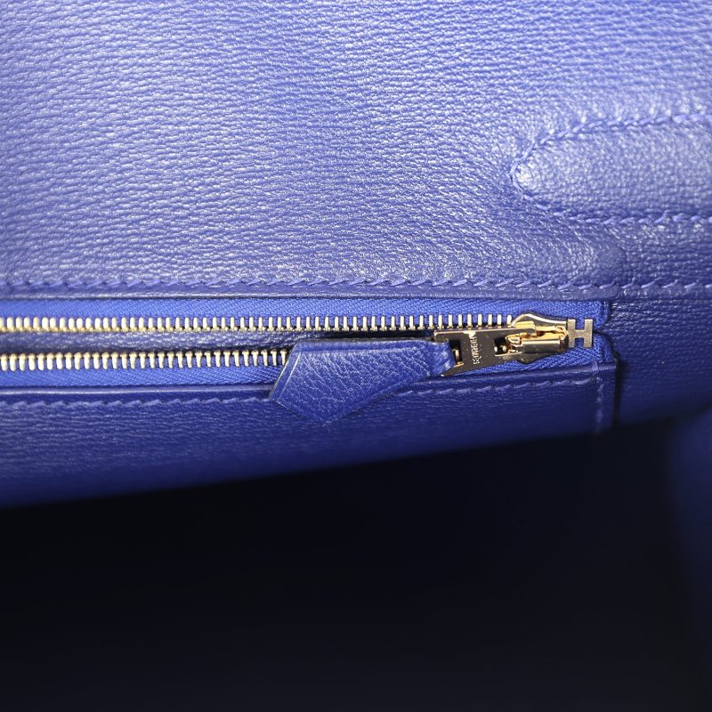 Hermes Birkin 30 Bleu Electric Matte Alligator Gold Hardware - Image 8