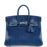 Hermes Birkin 25 Bleu Saphir Lizard Palladium Hardware