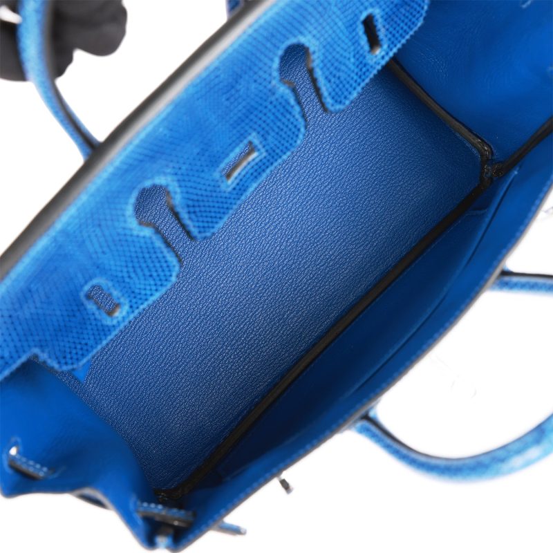 Hermes Birkin 25 Bleu Saphir Lizard Palladium Hardware - Image 7