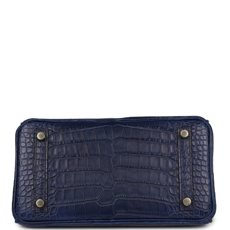 Hermes Birkin 25 Bleu Saphir Matte Alligator Gold Hardware - Image 5