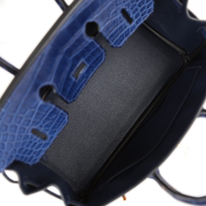 Hermes Birkin 25 Bleu Saphir Matte Alligator Gold Hardware - Image 7