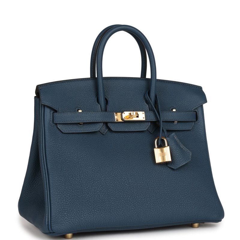 Hermes Birkin 25 Bleu De Prusse Togo Gold Hardware - Image 2
