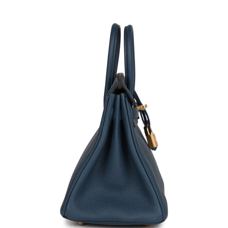 Hermes Birkin 25 Bleu De Prusse Togo Gold Hardware - Image 3