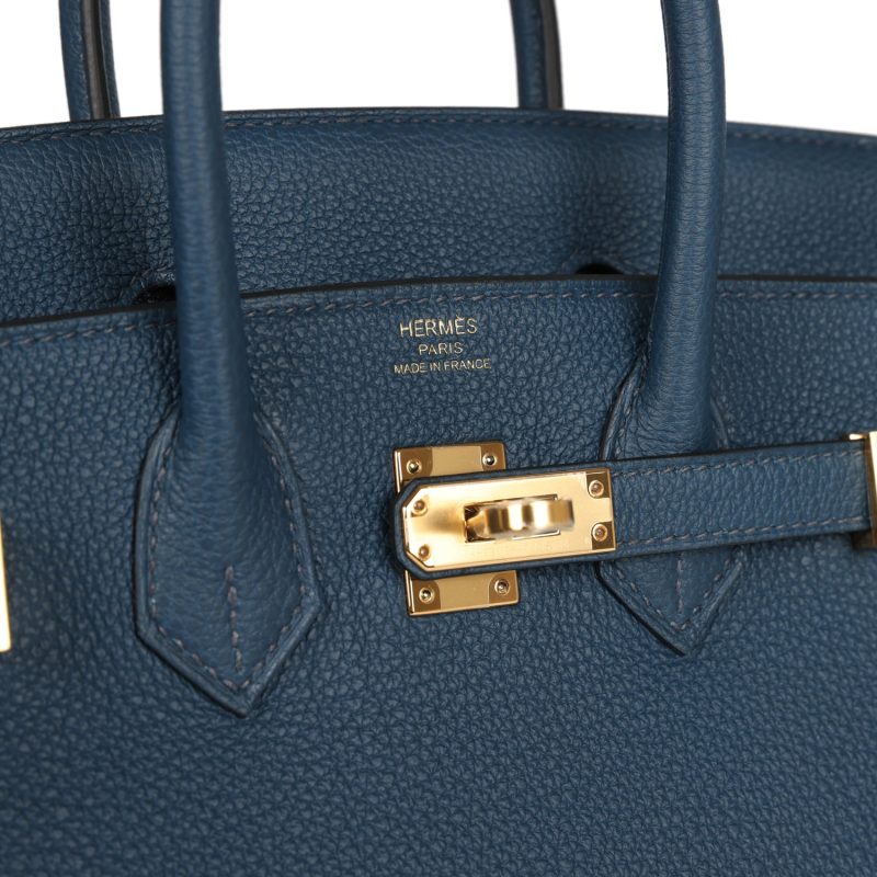 Hermes Birkin 25 Bleu De Prusse Togo Gold Hardware - Image 6