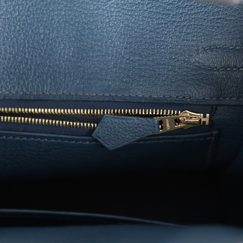 Hermes Birkin 25 Bleu De Prusse Togo Gold Hardware - Image 8