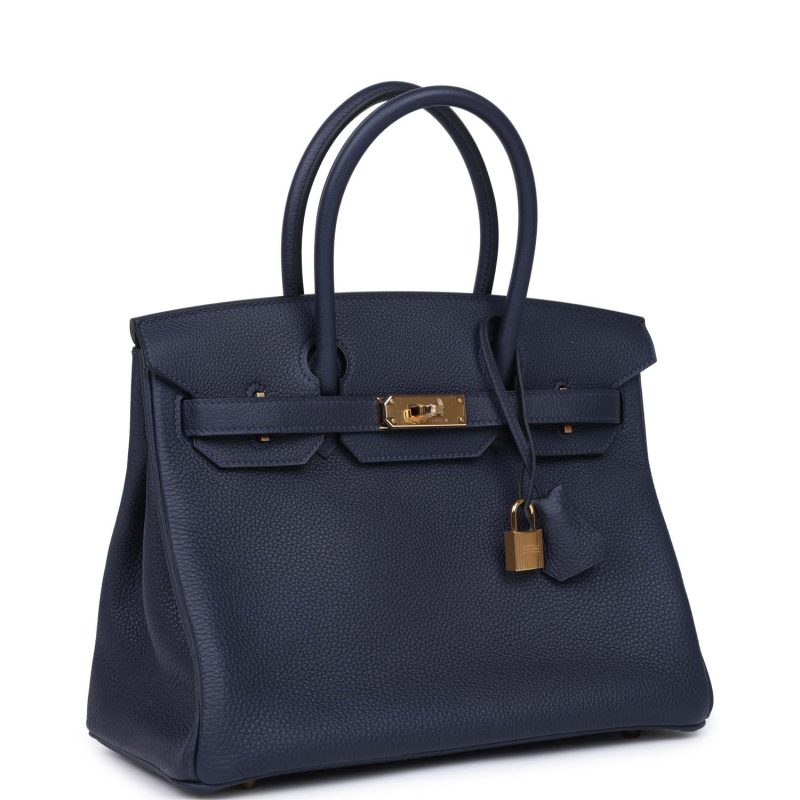 Hermes Birkin 30 Bleu Nuit Togo Gold Hardware - Image 2