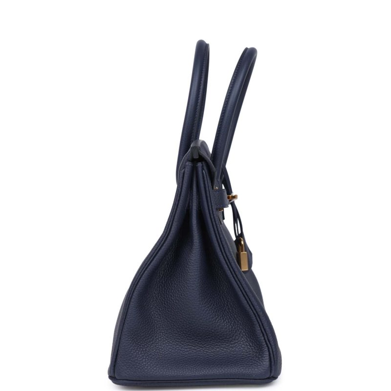 Hermes Birkin 30 Bleu Nuit Togo Gold Hardware - Image 3