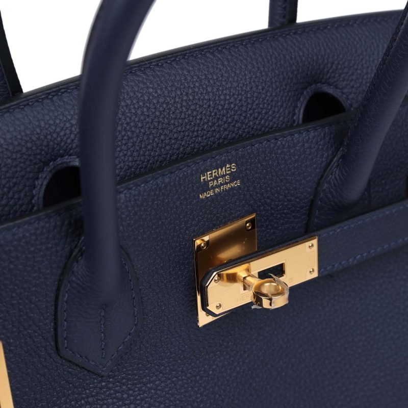 Hermes Birkin 30 Bleu Nuit Togo Gold Hardware - Image 6