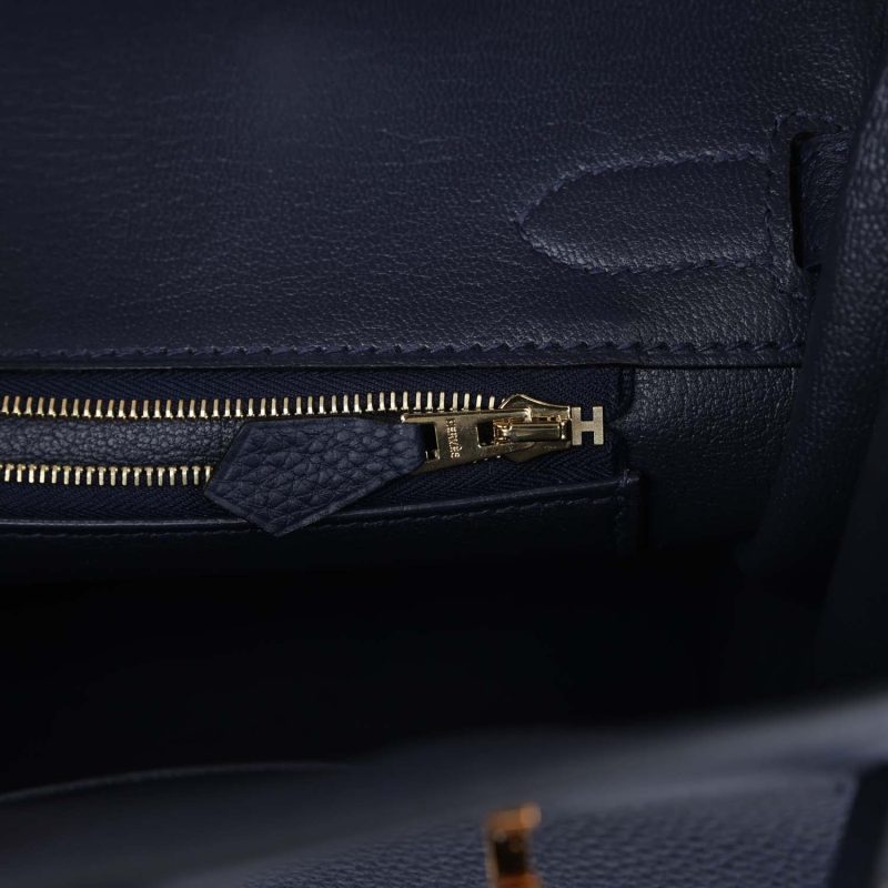 Hermes Birkin 30 Bleu Nuit Togo Gold Hardware - Image 8