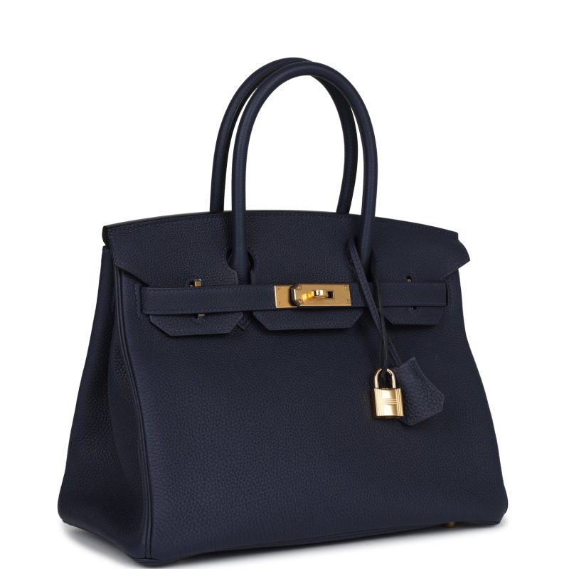 Hermes Birkin 30 Bleu Nuit Togo Gold Hardware - Image 2