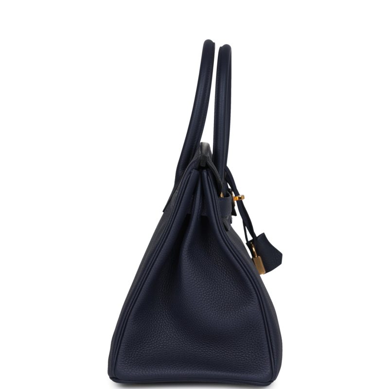 Hermes Birkin 30 Bleu Nuit Togo Gold Hardware - Image 3