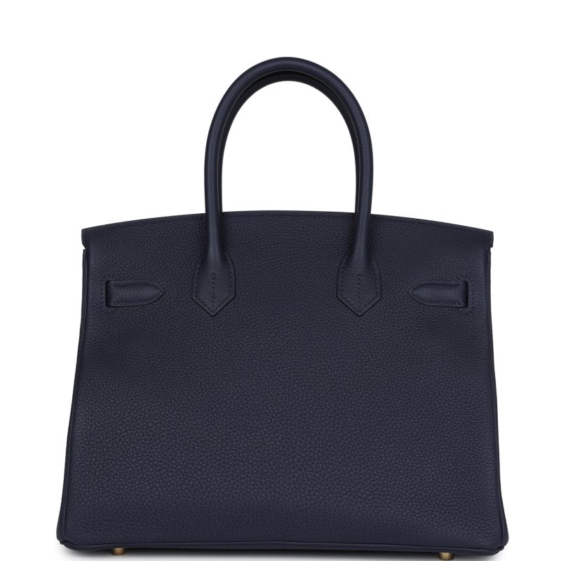 Hermes Birkin 30 Bleu Nuit Togo Gold Hardware - Image 4