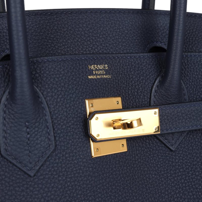 Hermes Birkin 30 Bleu Nuit Togo Gold Hardware - Image 6