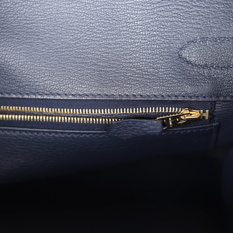 Hermes Birkin 30 Bleu Nuit Togo Gold Hardware - Image 8
