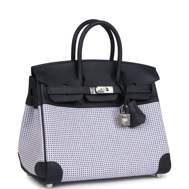 Hermes Birkin Quadrille 25 Caban Swift and Toile Palladium Hardware - Image 2