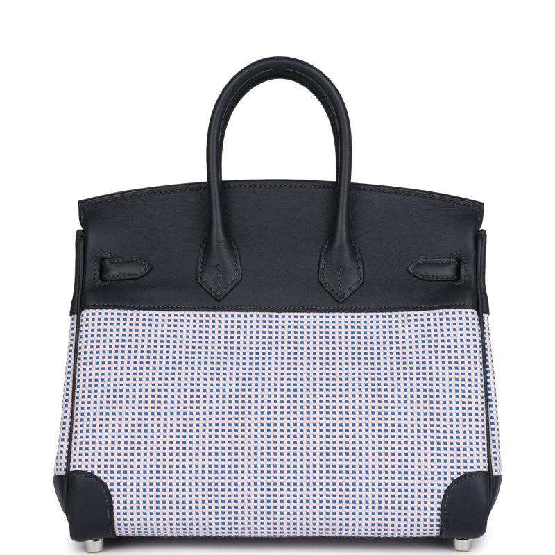 Hermes Birkin Quadrille 25 Caban Swift and Toile Palladium Hardware - Image 4