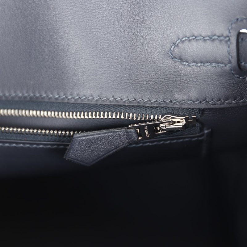Hermes Birkin Quadrille 25 Caban Swift and Toile Palladium Hardware - Image 8