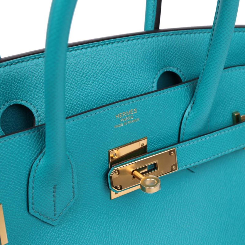 Hermes Birkin 30 Bleu Paon Epsom Gold Hardware - Image 6