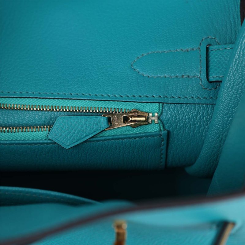 Hermes Birkin 30 Bleu Paon Epsom Gold Hardware - Image 8