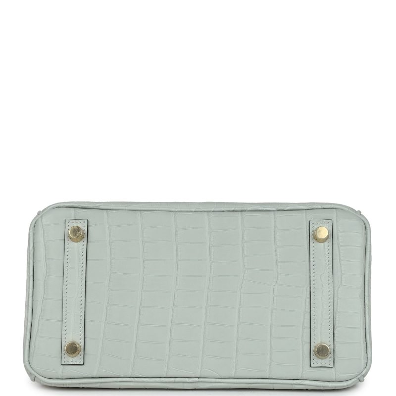 Hermes Birkin 25 Gris Neve Matte Alligator Gold Hardware - Image 5