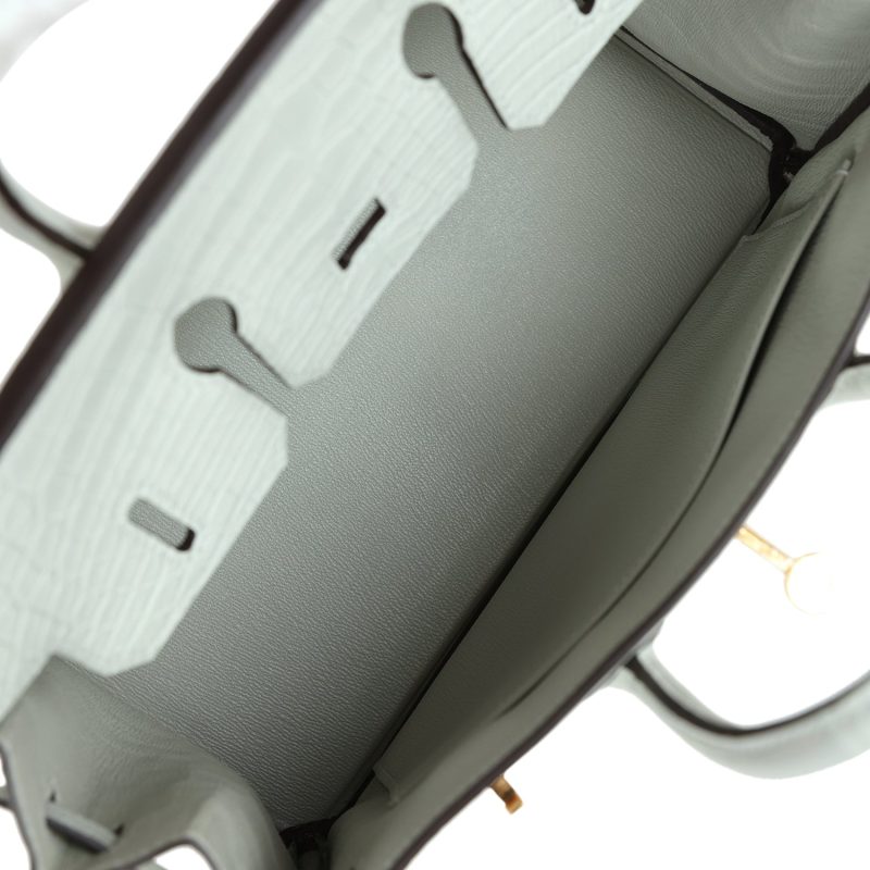 Hermes Birkin 25 Gris Neve Matte Alligator Gold Hardware - Image 7
