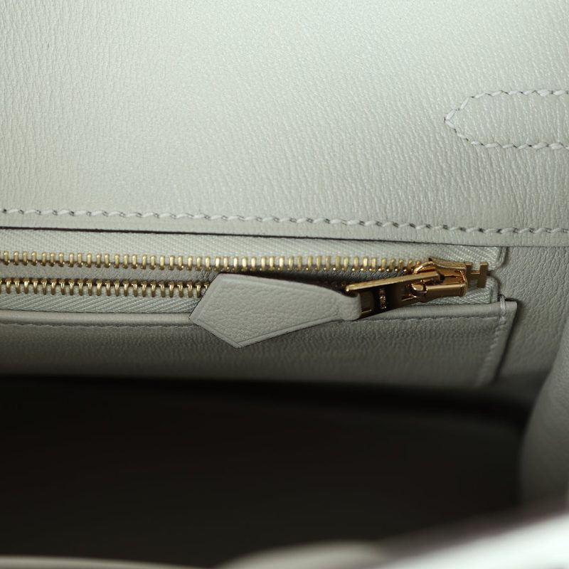 Hermes Birkin 25 Gris Neve Matte Alligator Gold Hardware - Image 8