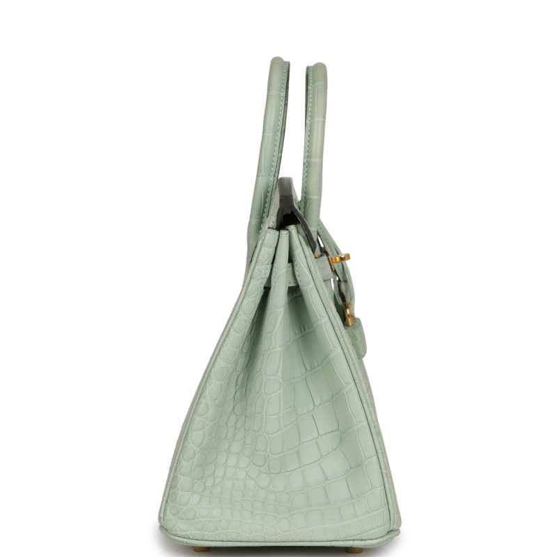 Hermes Birkin 25 Vert D’Eau Matte Alligator Gold Hardware - Image 3