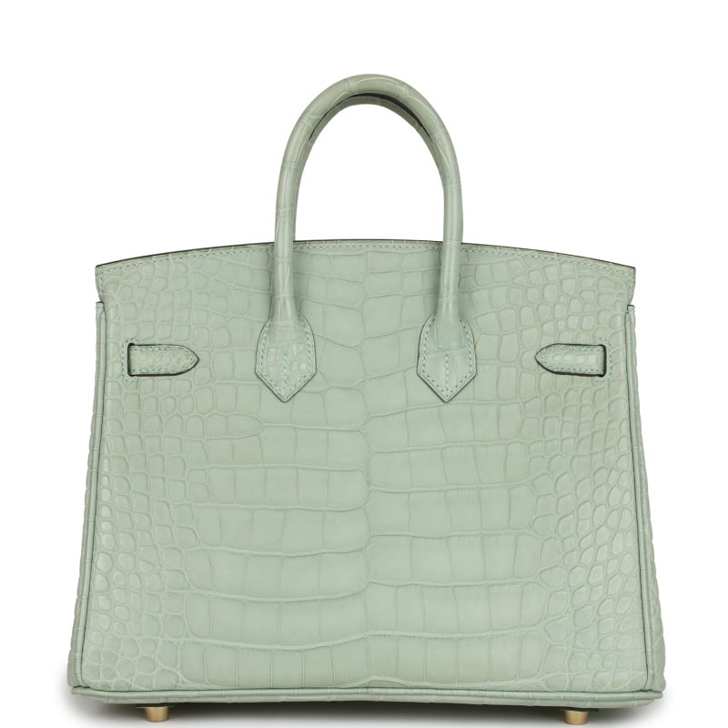 Hermes Birkin 25 Vert D’Eau Matte Alligator Gold Hardware - Image 4
