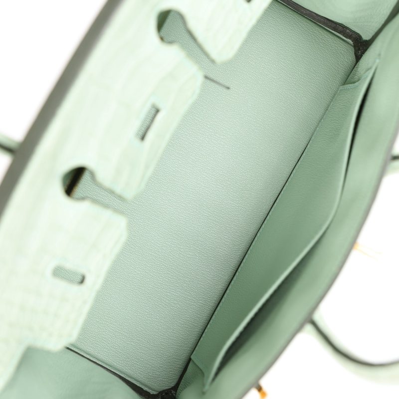 Hermes Birkin 25 Vert D’Eau Matte Alligator Gold Hardware - Image 7