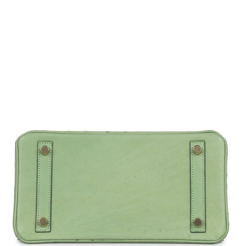 Hermes Birkin 25 Vert Criquet Ostrich Gold Hardware - Image 5