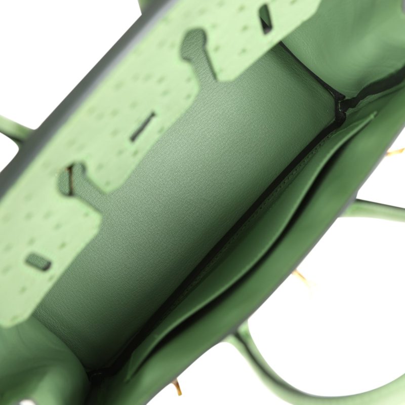 Hermes Birkin 25 Vert Criquet Ostrich Gold Hardware - Image 7
