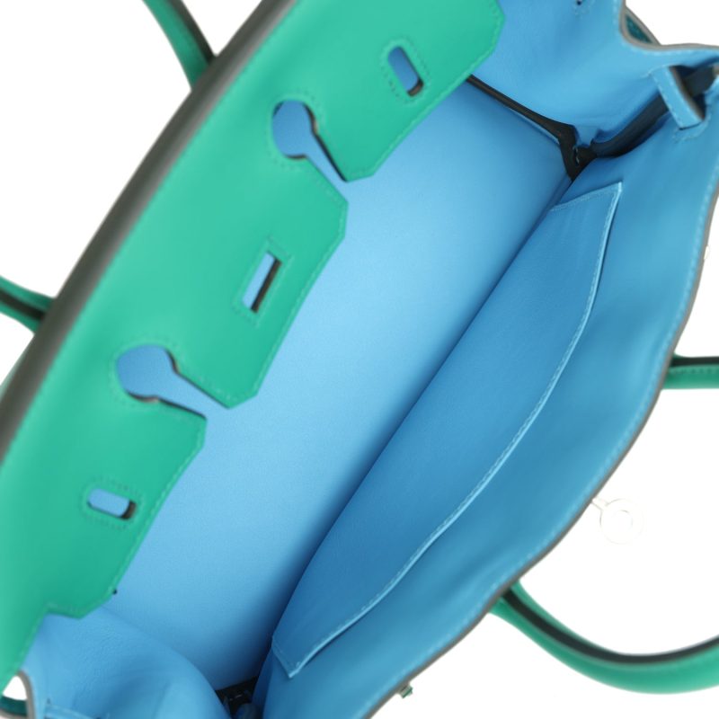 Hermes Birkin 25 Vert Vertigo Verso Swift Palladium Hardware - Image 7