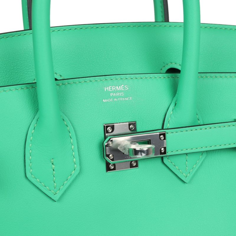 Hermes Birkin 25 Vert Comics Swift Palladium Hardware - Image 6