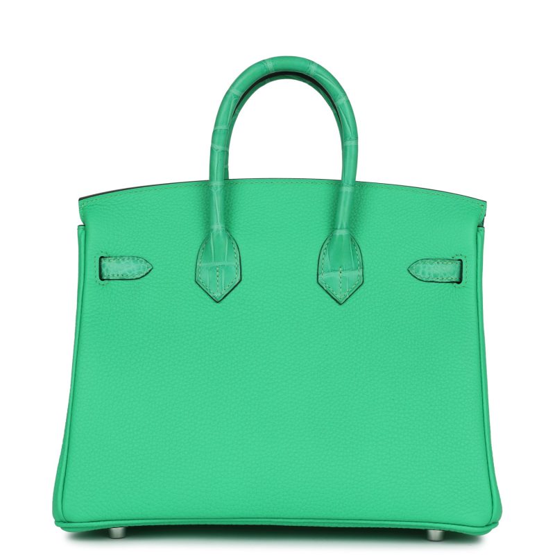 Hermes Birkin 25 Vert Comics Togo and Matte Alligator Touch Palladium Hardware - Image 4