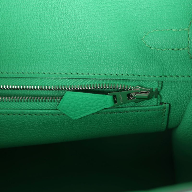 Hermes Birkin 25 Vert Comics Togo and Matte Alligator Touch Palladium Hardware - Image 8