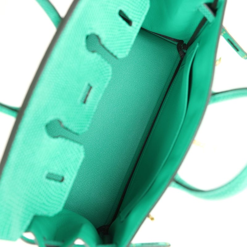 Hermes Birkin 25 Menthe Varanus Niloticus Lizard Gold Hardware - Image 7