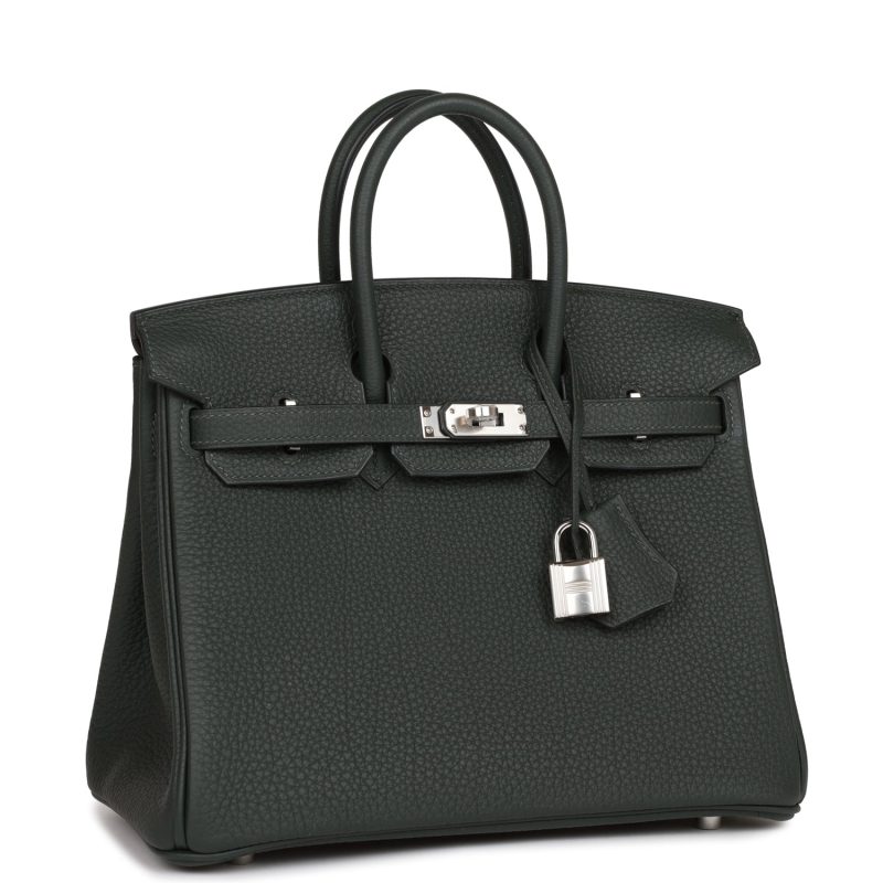 Hermes Birkin 25 Vert Fonce Togo Palladium Hardware - Image 2
