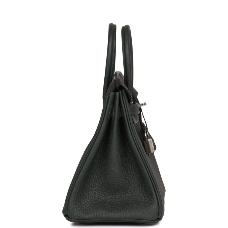 Hermes Birkin 25 Vert Fonce Togo Palladium Hardware - Image 3