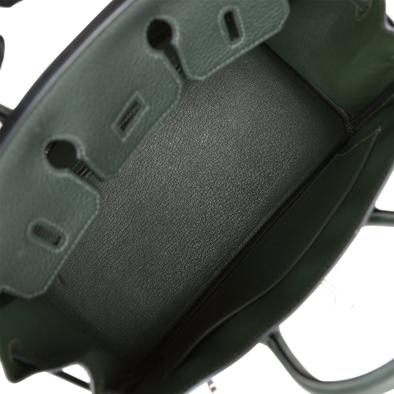 Hermes Birkin 25 Vert Fonce Togo Palladium Hardware - Image 7