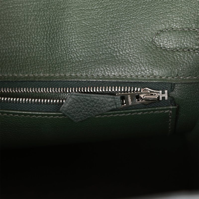 Hermes Birkin 25 Vert Fonce Togo Palladium Hardware - Image 8