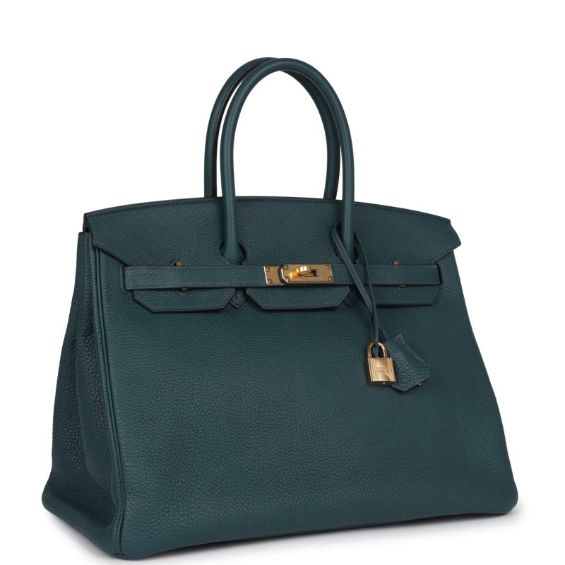 Hermes Birkin 35 Vert Rousseau Togo Gold Hardware - Image 2