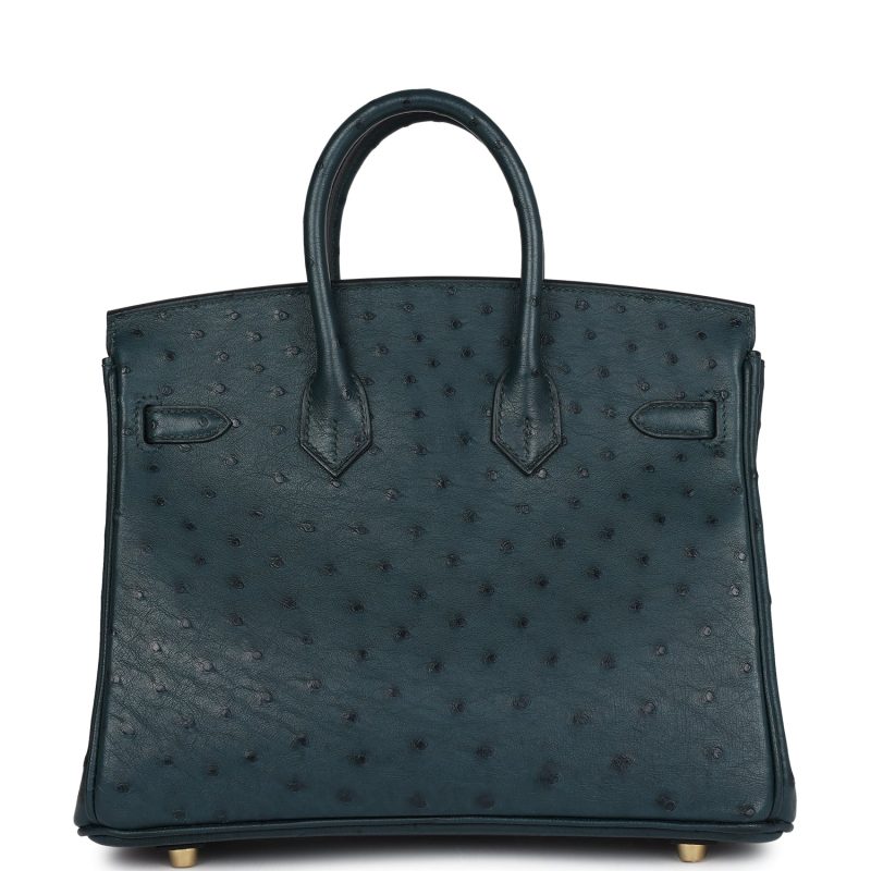 Hermes Birkin 25 Vert Cypres Ostrich Gold Hardware - Image 4
