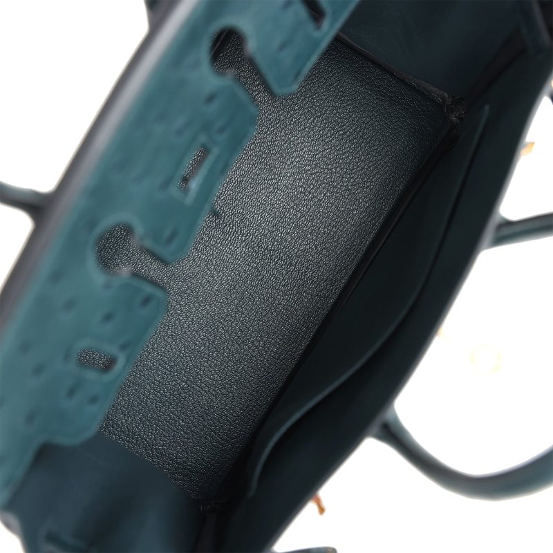 Hermes Birkin 25 Vert Cypres Ostrich Gold Hardware - Image 7