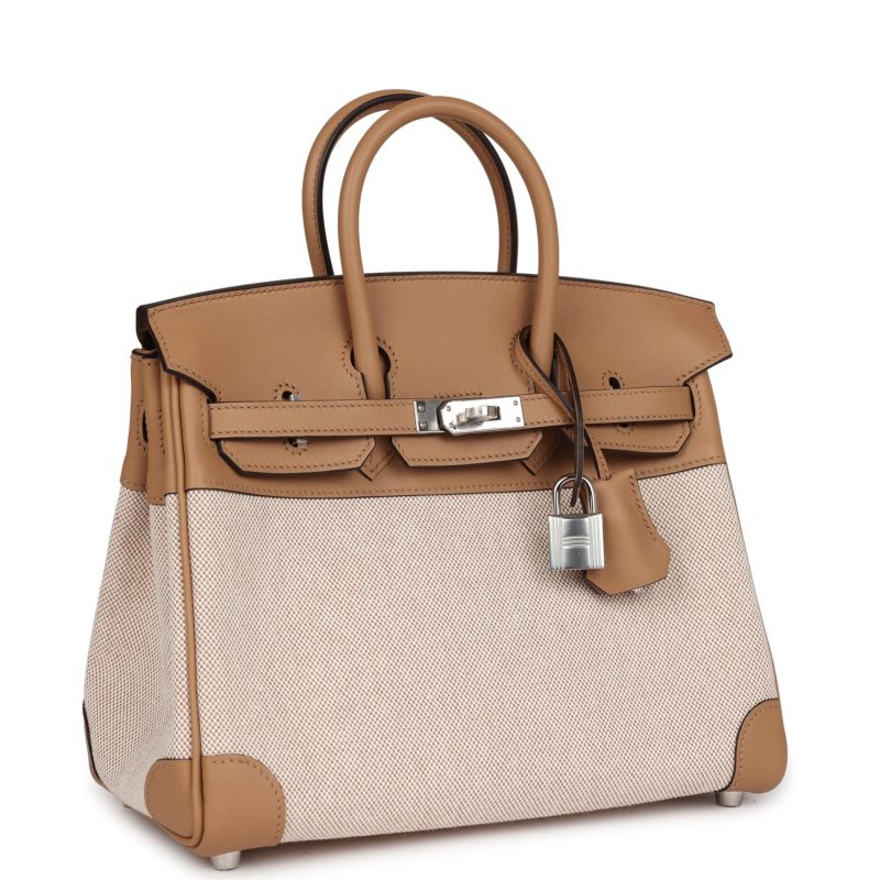 Hermes Birkin 25 Toile H and Chai Swift Palladium Hardware - Image 2