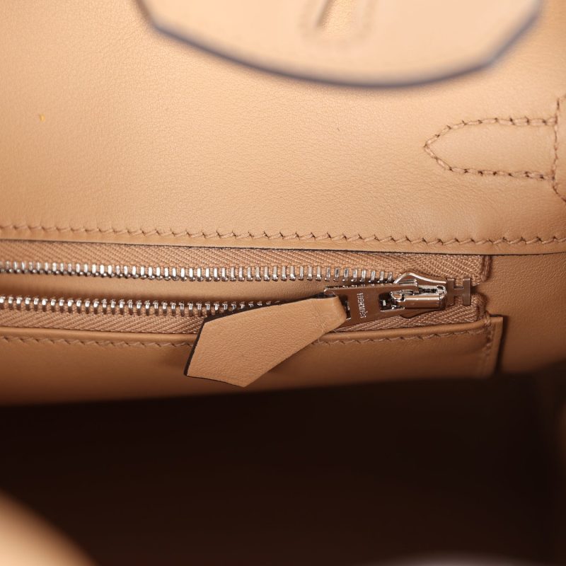 Hermes Birkin 25 Toile H and Chai Swift Palladium Hardware - Image 8
