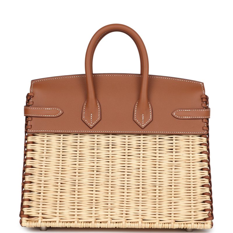 Hermes Picnic Birkin Sellier 25 Gold Swift Palladium Hardware - Image 4