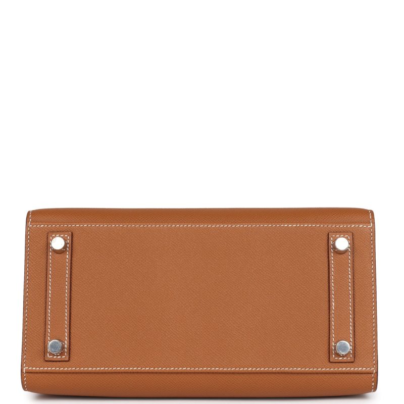 Hermes Birkin Sellier 25 Gold Epsom Palladium Hardware - Image 5