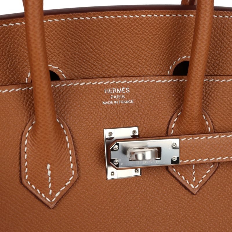 Hermes Birkin Sellier 25 Gold Epsom Palladium Hardware - Image 6