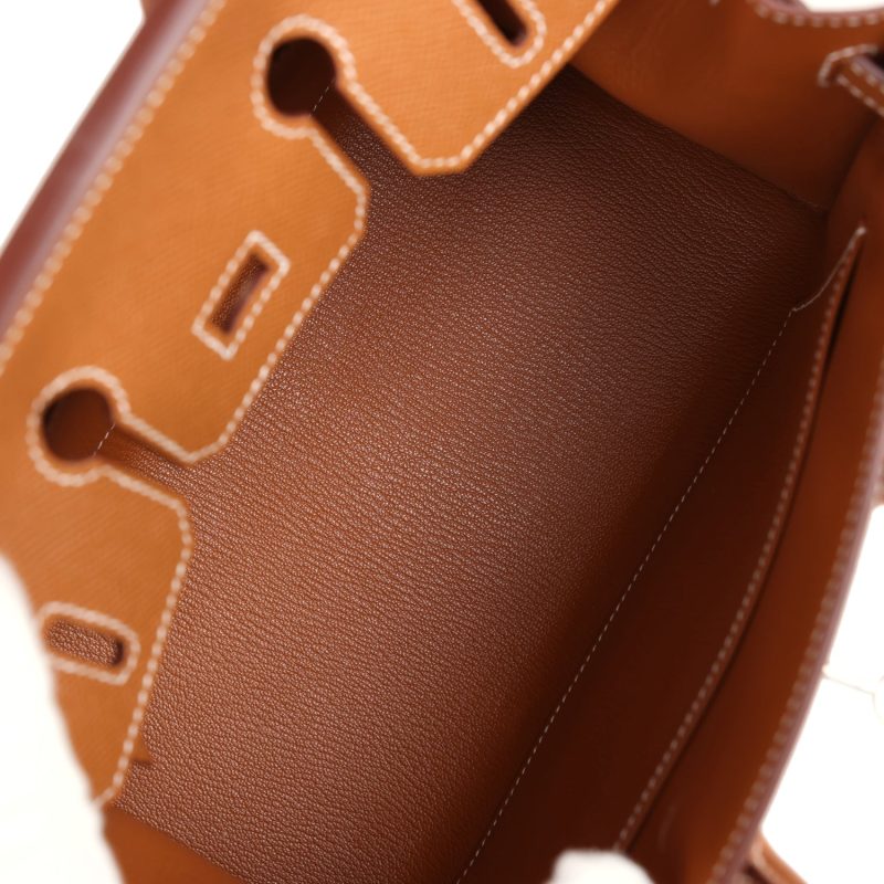 Hermes Birkin Sellier 25 Gold Epsom Palladium Hardware - Image 7